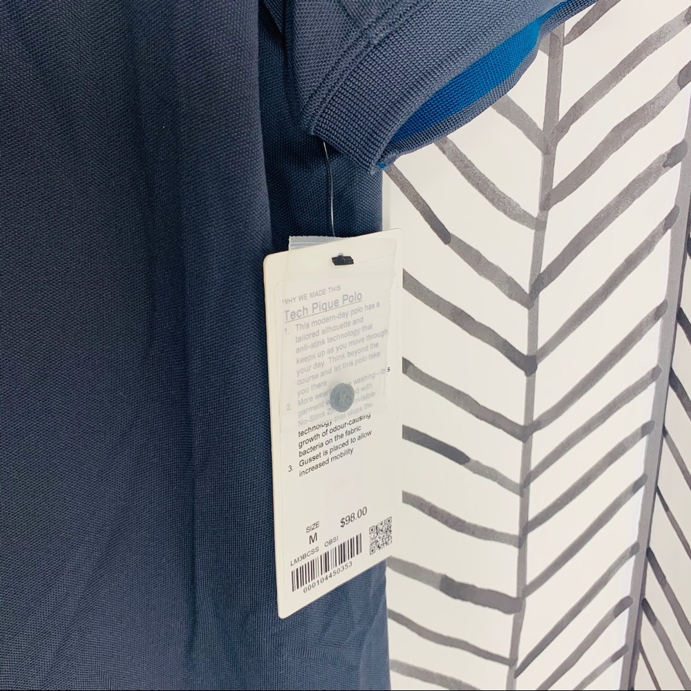 🔸 lululemon tech pique polo shirt new obsidian - Picture 4 of 8